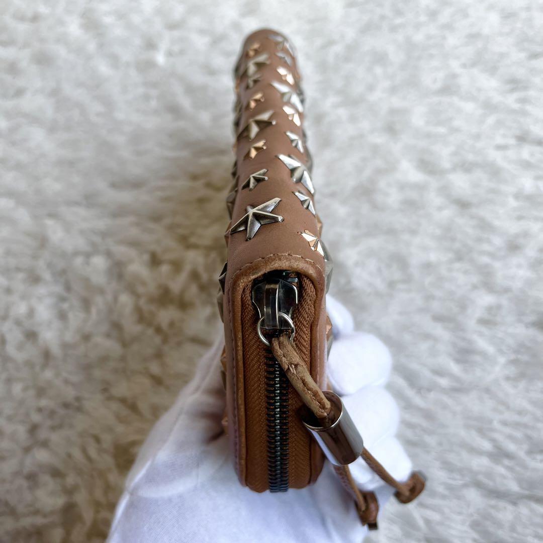 【Jimmy Choo ジミーチュウ】財布 ラウンドファスナー スタースタッズ