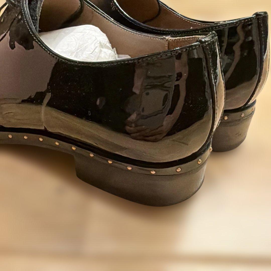 【美品】ペルティニ ローファー 36 ブラック エナメル革 オックスフォード靴 【美品】ペルティニ ローファー 36 ブラック エナメル革 オックスフォード靴