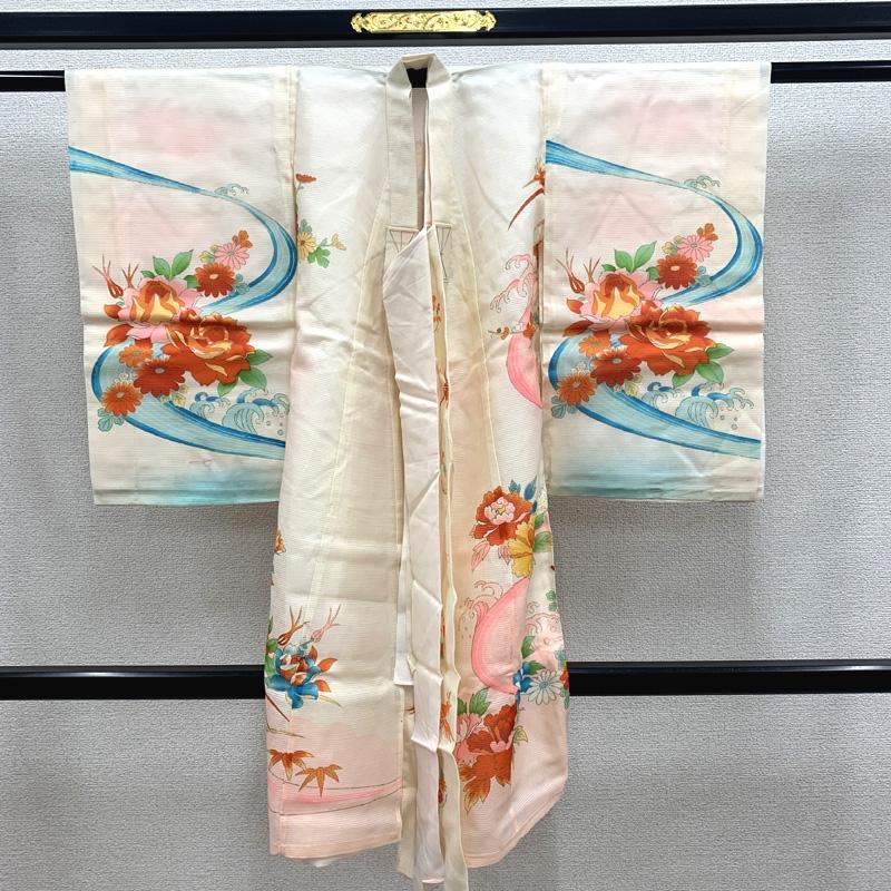 □503ax85□お宮参り 女児 絽 夏の祝い着 掛け着 長襦袢付□状態良好
