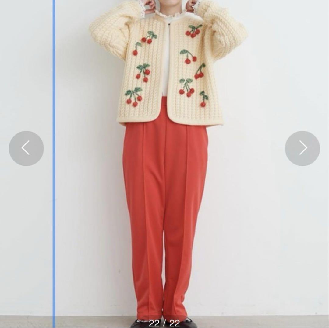 CHILD WOMAN チェリー刺繍カーディガン