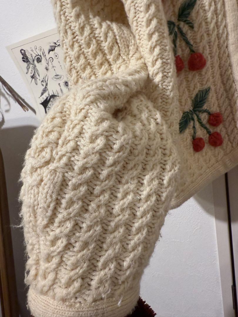 CHILD WOMAN チェリー刺繍カーディガン