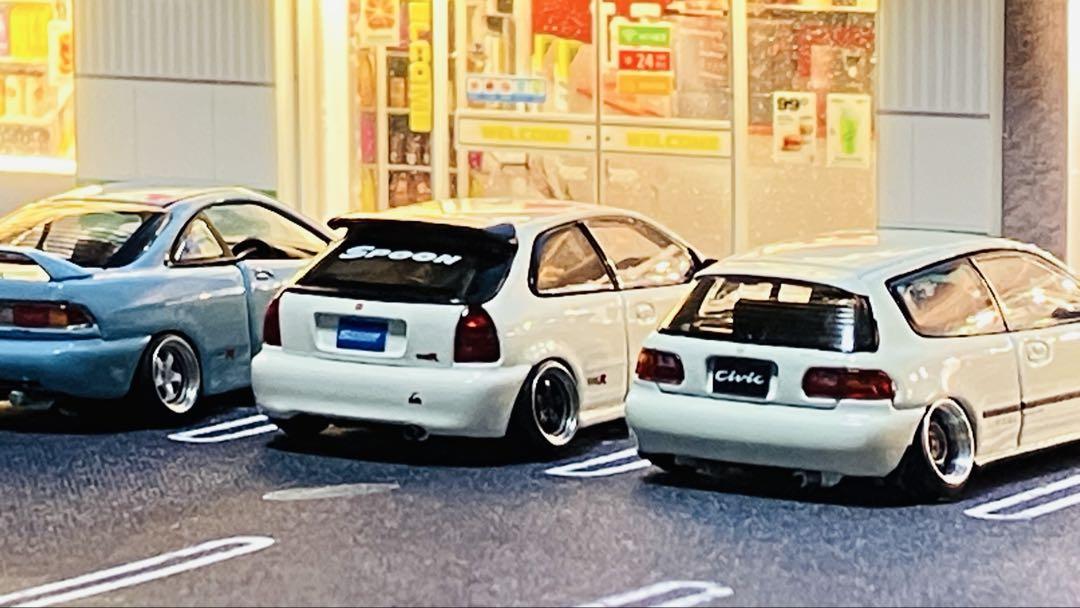 【カスタム品】HONDA CIVIC TYPE-R EK9 1/64 ミニカー