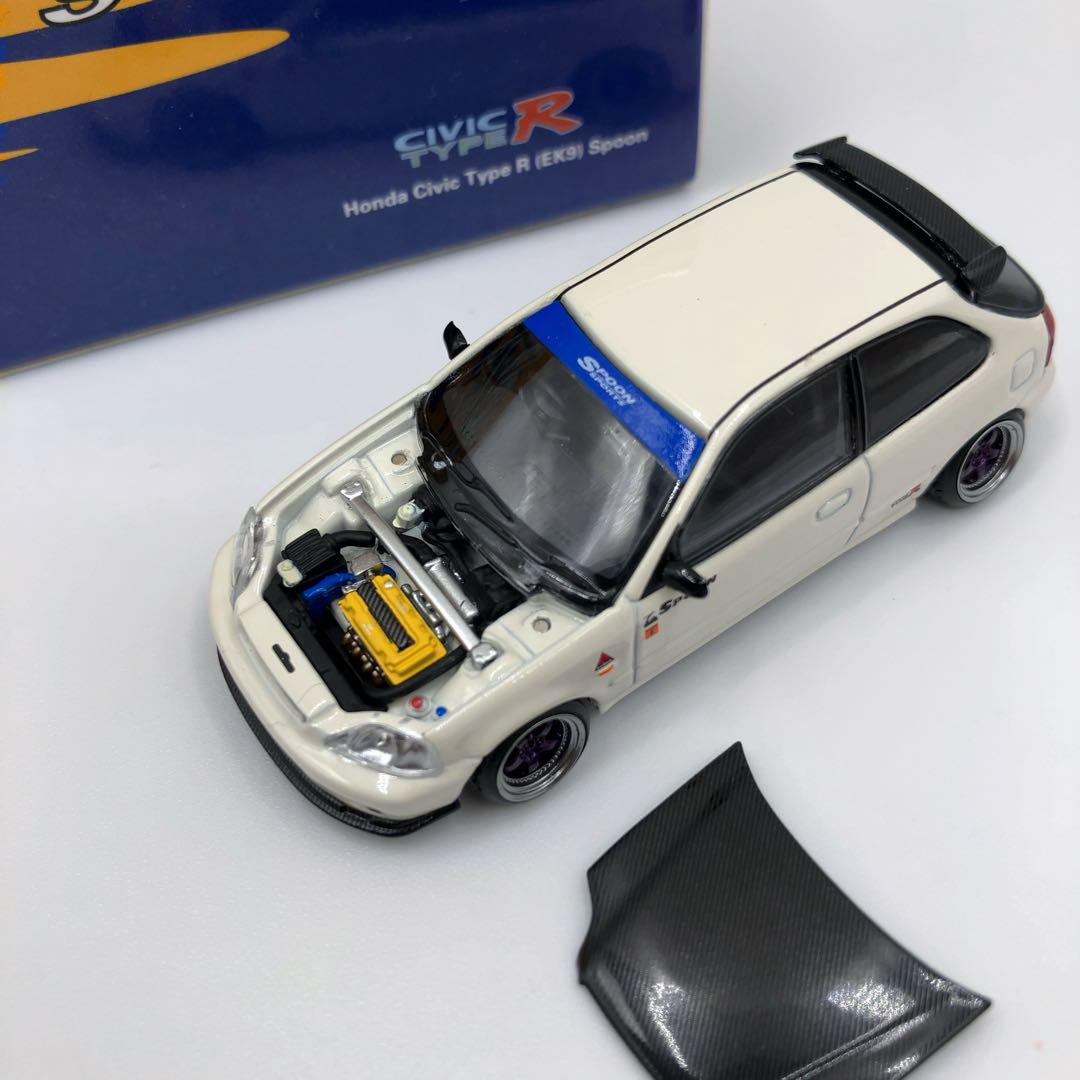 【カスタム品】HONDA CIVIC TYPE-R EK9 1/64 ミニカー