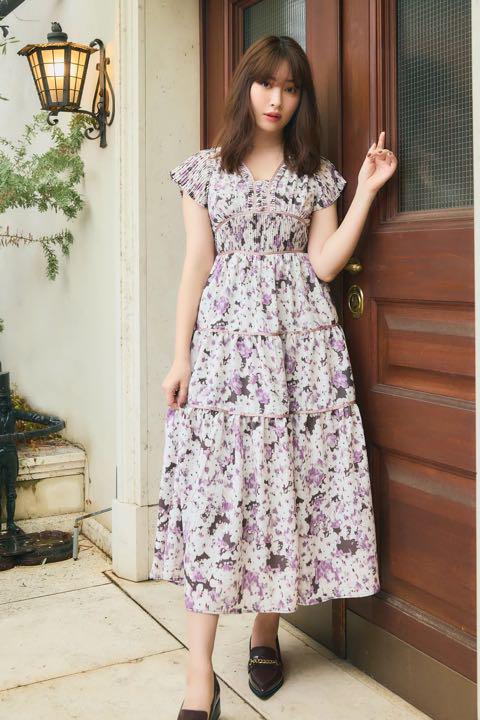 Herlipto Watercolor FloralTiered Dress Herlipto Watercolor FloralTiered Dress