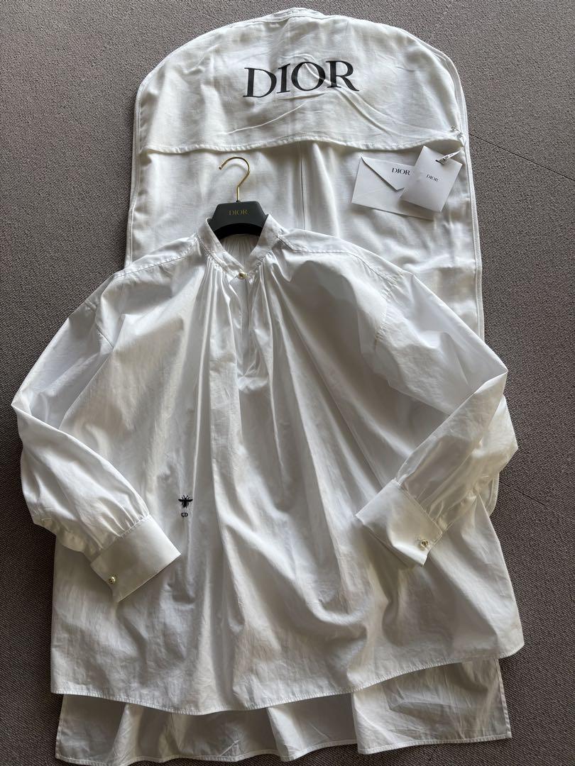 Dior （ディオール）コットンポプリンロングブラウス 白 36 美品