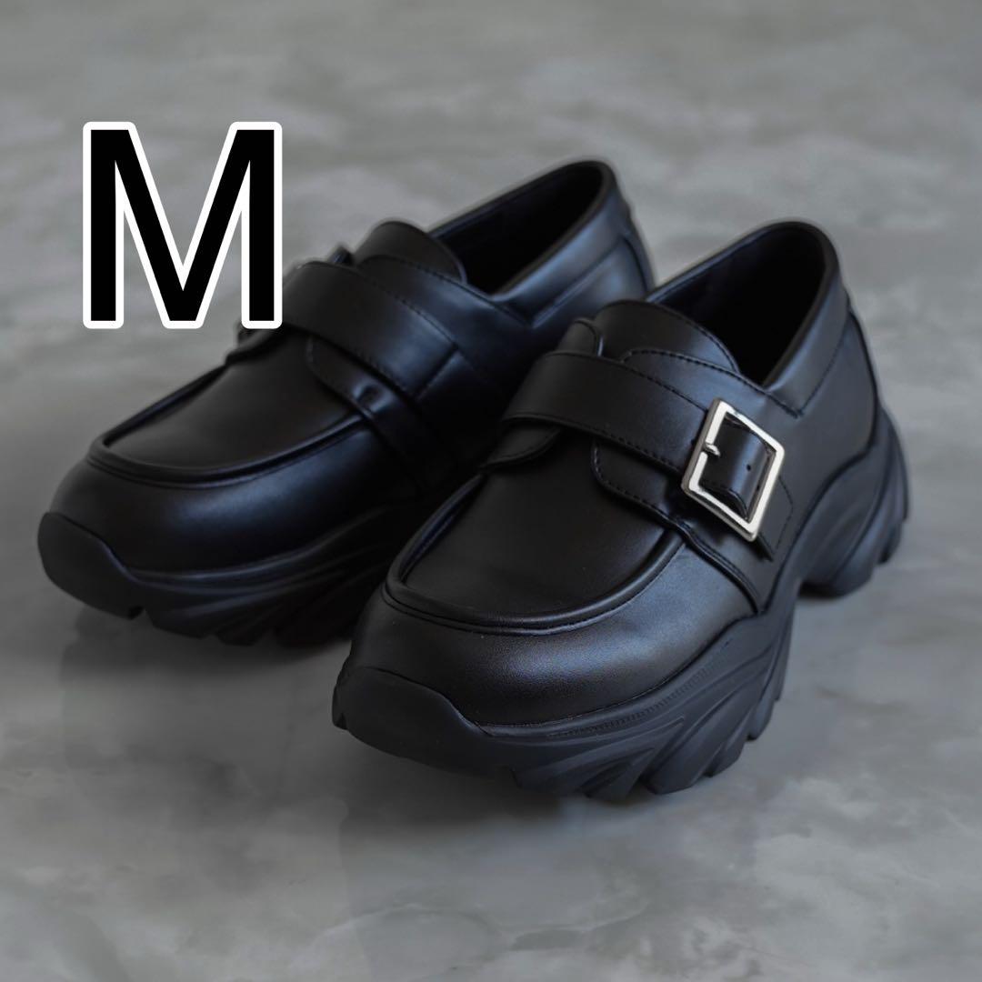 【ELLUV/エルヴ】 +7cm メタルバックル モードローファー Mサイズ