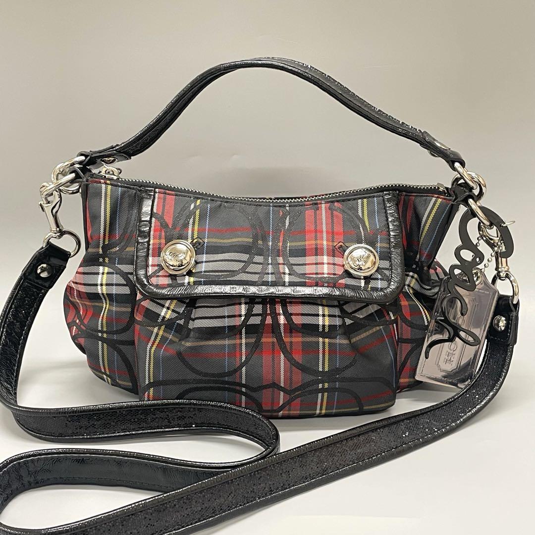 COACH コーチ ポピータータンチェック2WAY ショルダー ミニ