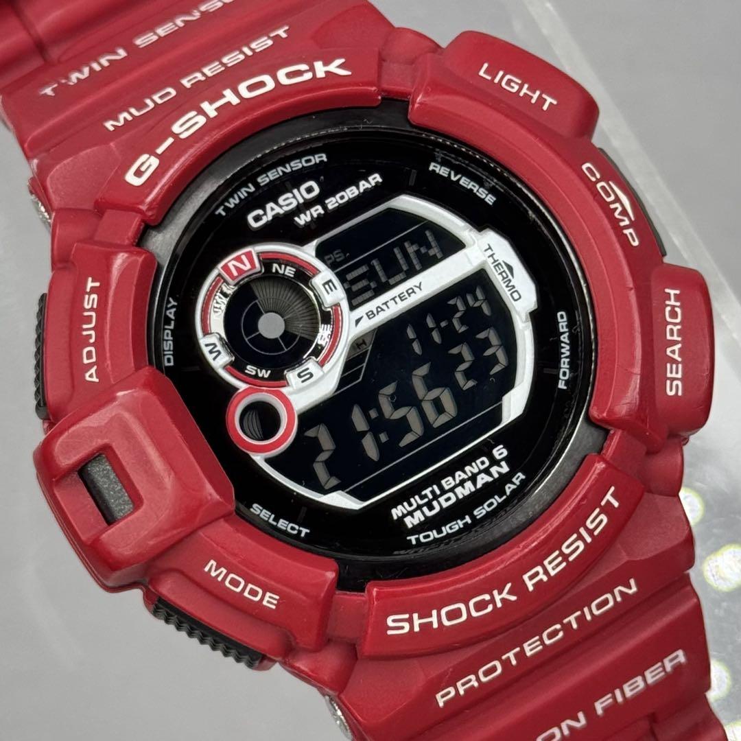 美品 G-SHOCK GW-9300RD マッドマン 限定 電波ソーラー レッド