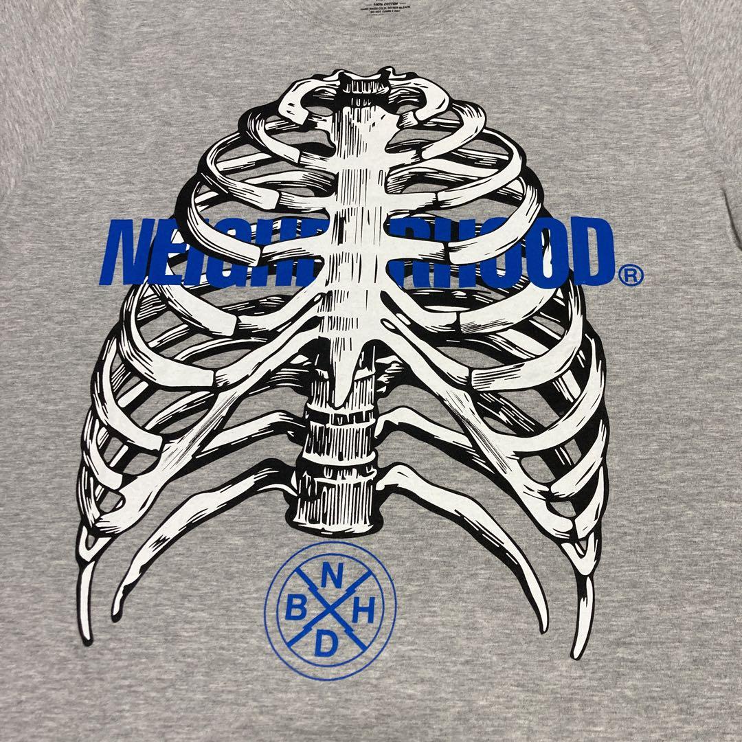美品】NEIGHBORHOOD ネイバーフッド 骨格ロゴTシャツ グレー