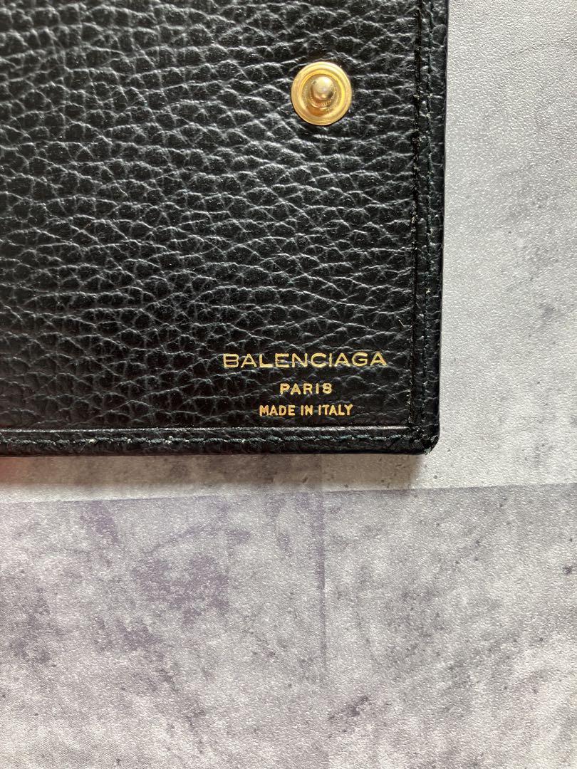 BALENCIAGA ブラックレザー BBロゴ 二つ折り財布 - メルカリ