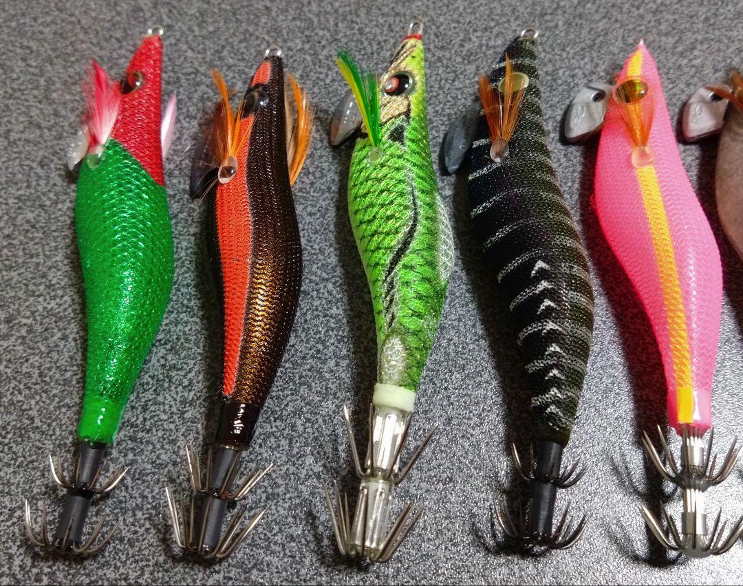 2.5号 エギ 中古品 10個セット ① イカメタル オモリグ がまかつ 墨族
