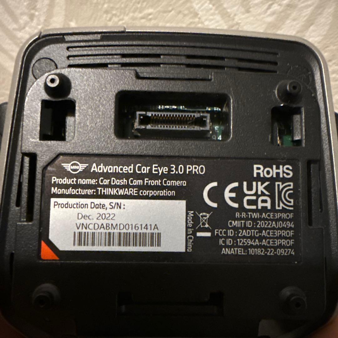 BMW MINI純正 ドラレコ　アドバンスドカーアイ3 プロ 2022