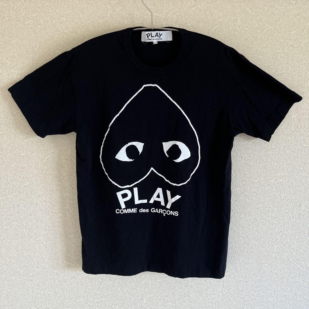 【大人気✨】コムデギャルソン　プレイ　ハートビッグロゴ　tシャツ　L PLAY CDG BRIGHT HEART LOGO T-SHIRT 