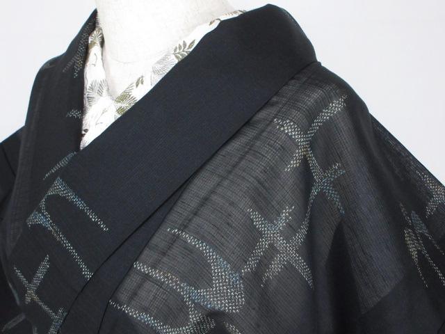 美品！夏紬＊琉球柄＊つばめ＊絣＊夏物＊着物＊１５７ｃｍ＊裄６５