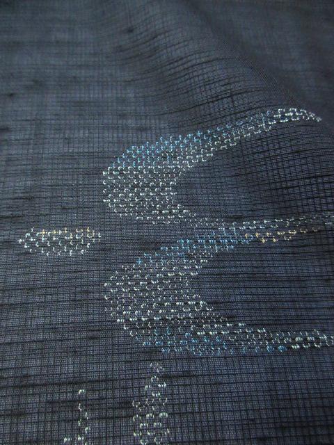 美品！夏紬＊琉球柄＊つばめ＊絣＊夏物＊着物＊１５７ｃｍ＊裄６５