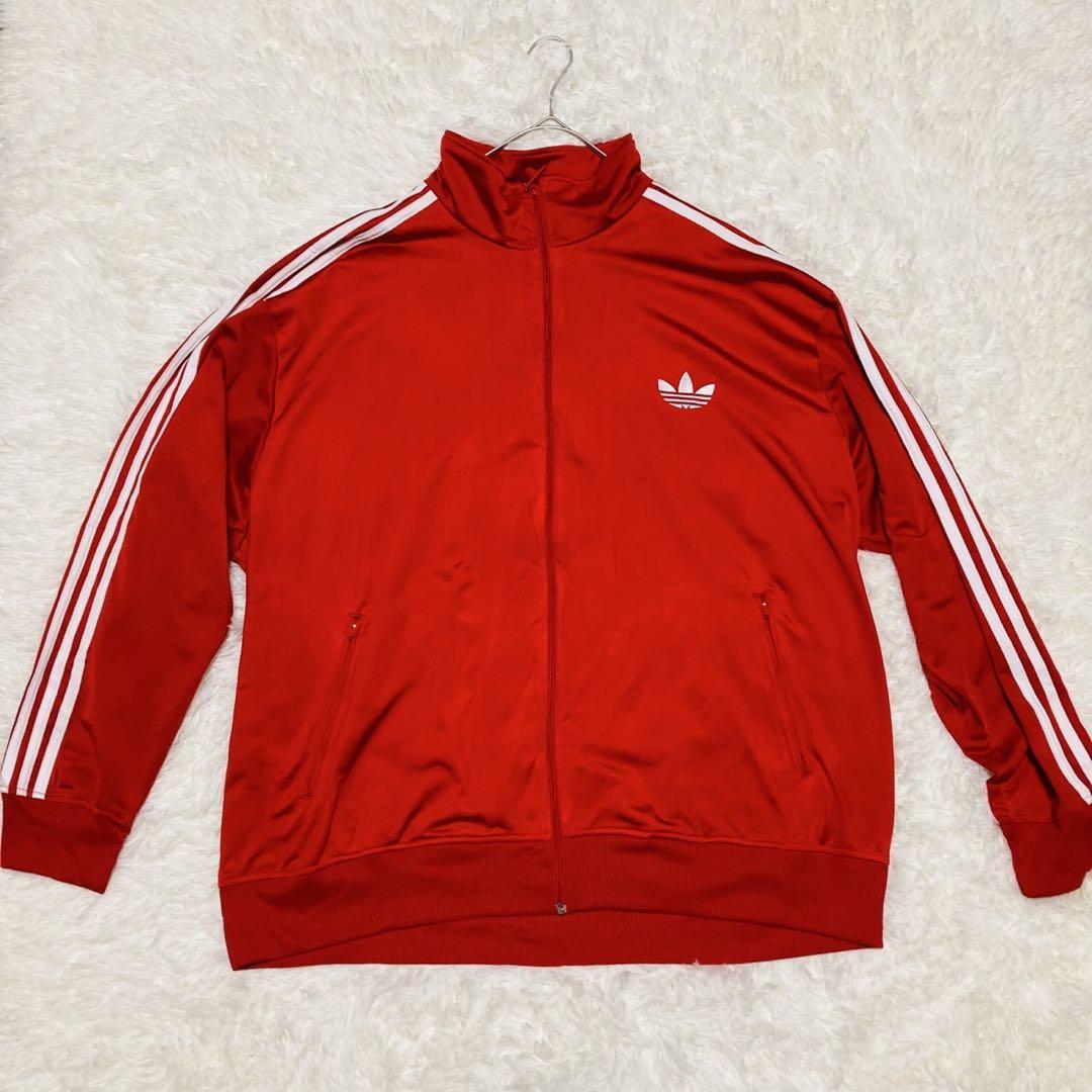 adidas トラックジャケット ファイヤーバード トレフォイル刺繍 赤 ビック