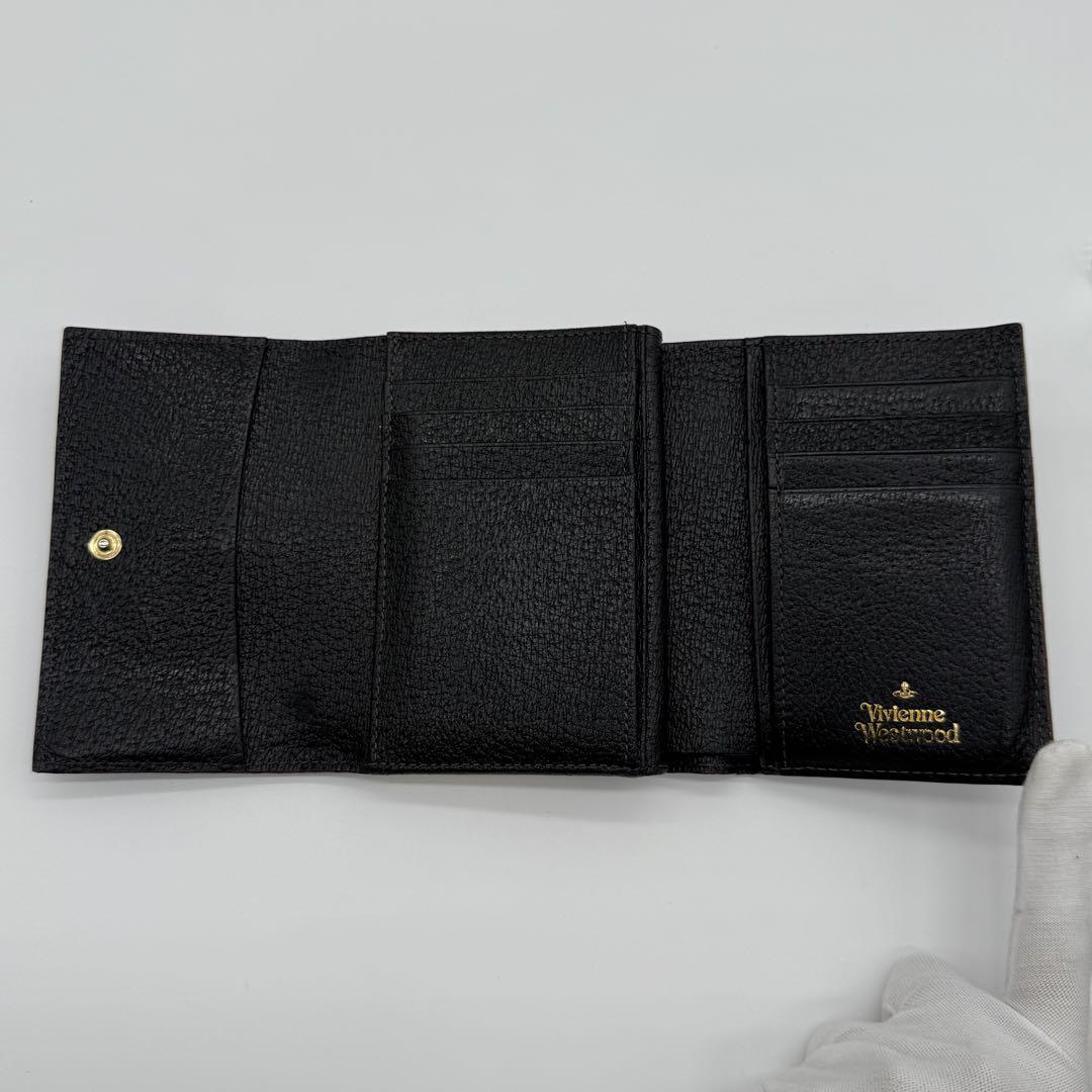 【美品】Vivienne EXECUTIVE 三つ折り がま口財布 オーブ 黒色