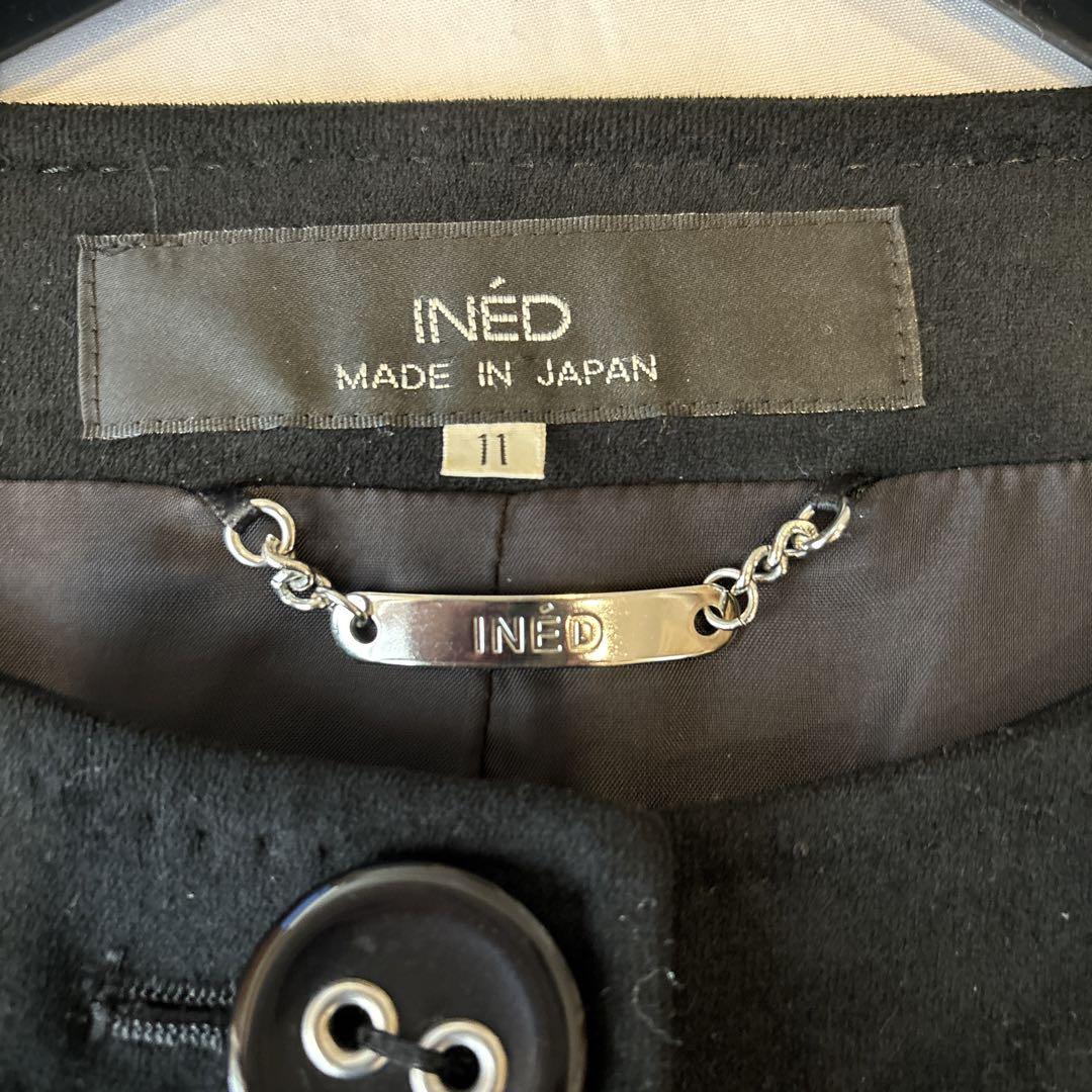 INE'D イネド ノーカラージャケット スゥエード調 卒業式 入学式