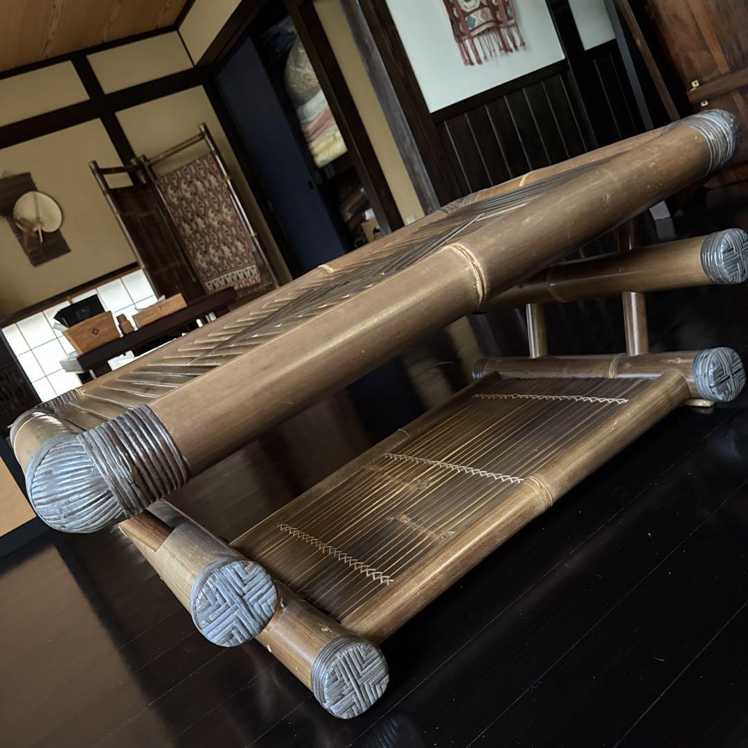 バリ島　ハンドメイド　ブラックバンブー　センターテーブル　ローテーブル