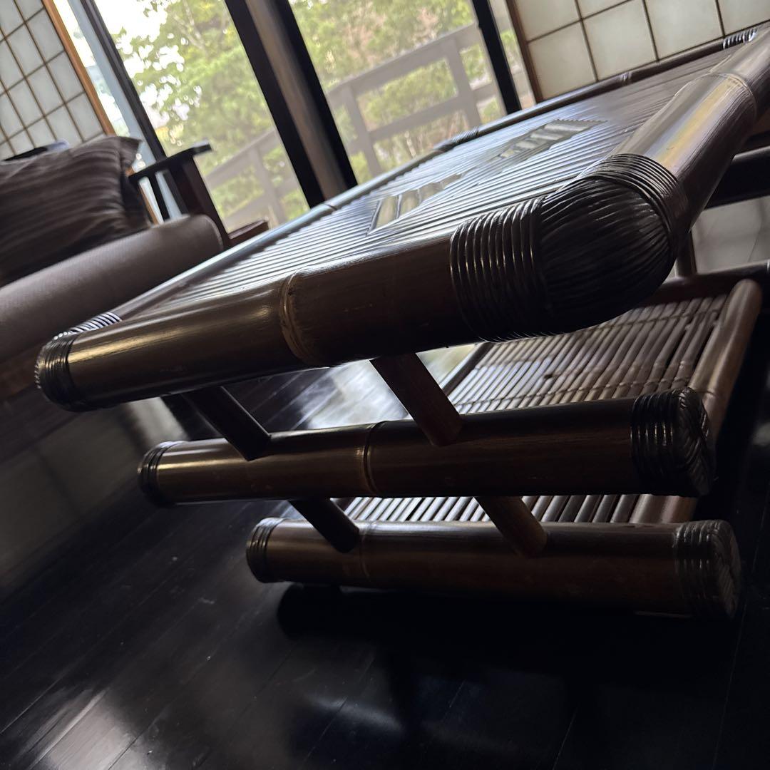バリ島　ハンドメイド　ブラックバンブー　センターテーブル　ローテーブル