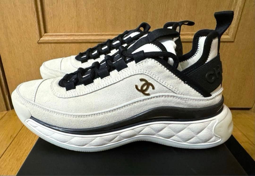 CHANEL 23Kスニーカー カーフスキン - スウェード3623cm CHANEL