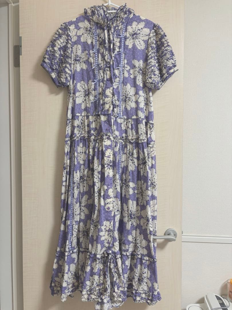 ピンクハウス マーブルローズ柄　ロングワンピース