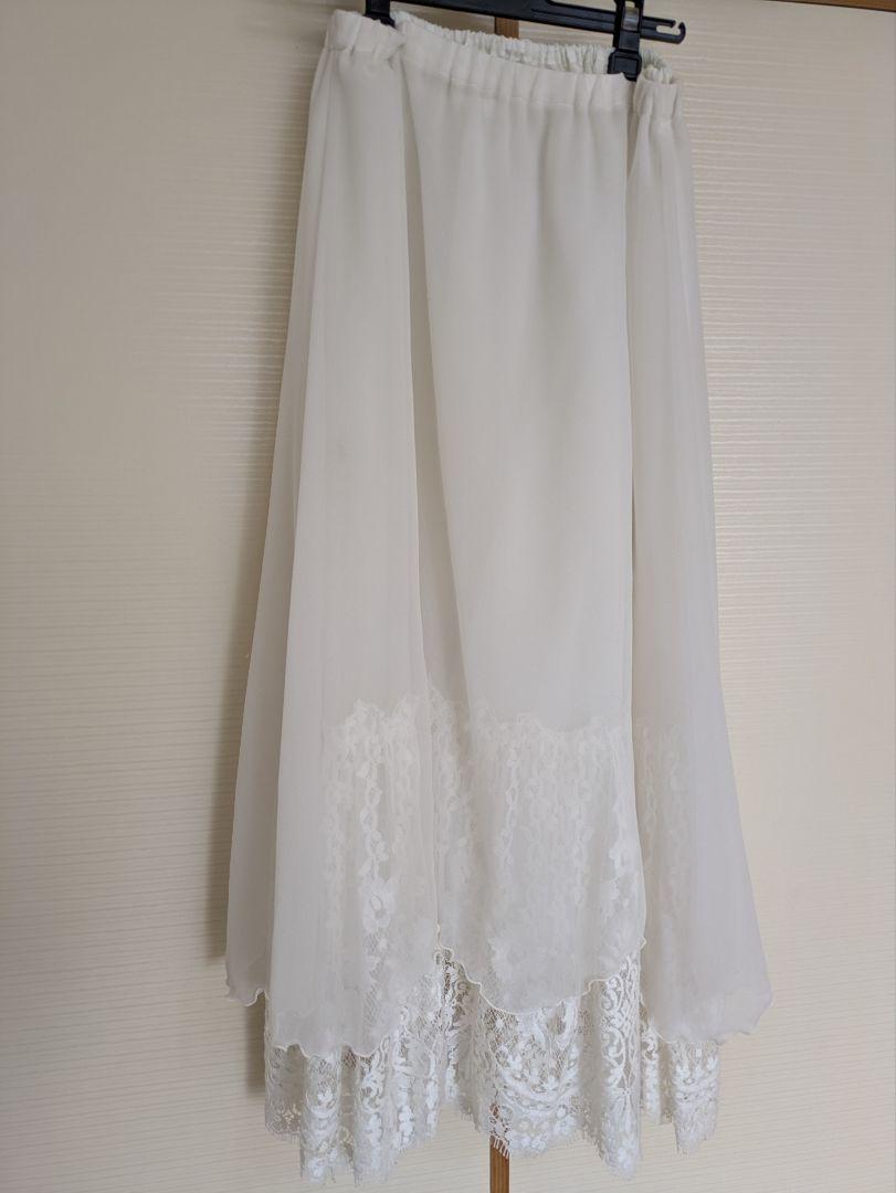 100％本物 ☆美品☆SHIZUKA KOMURO白レースデザインスカート 40 スカート