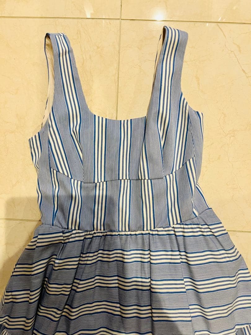 Estella.K エステラケー　マキシワンピース　ストライプ　水色