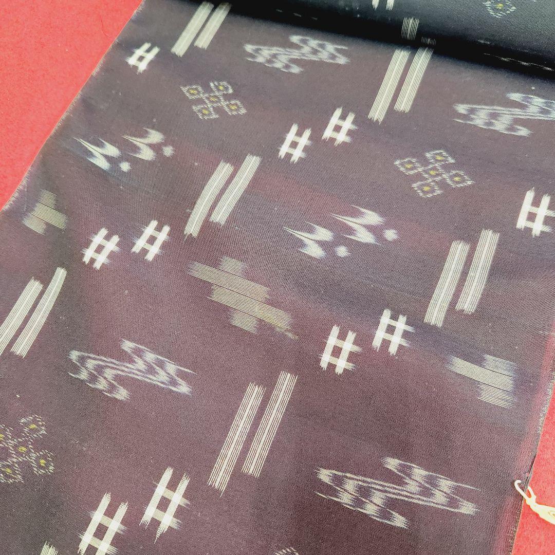 琉球かすり　反物　沖縄　手織り　絹100%　希少　高級　絣　着物　田本　流儀