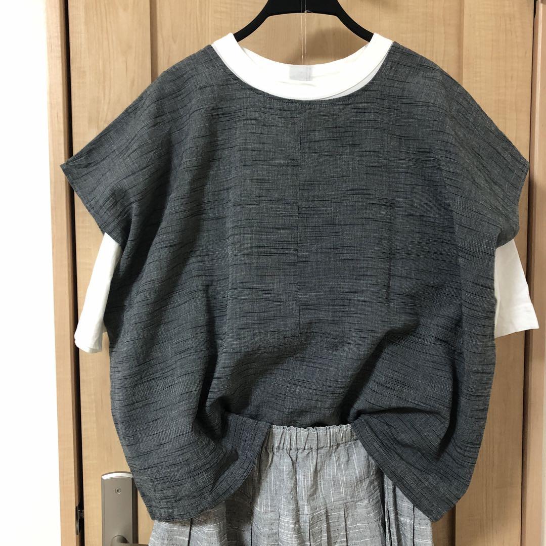 【感謝価格】 りんごさま価格 新品HARAPPA 黒スラブ UVネックシャツ トップス
