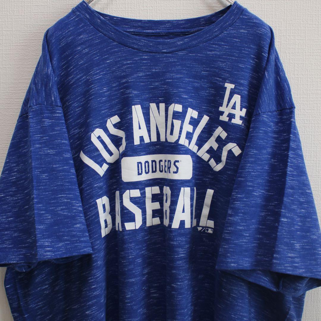 人気球団 Fanatics × LA.ドジャース 青 × 白 XXL古着Tシャツ