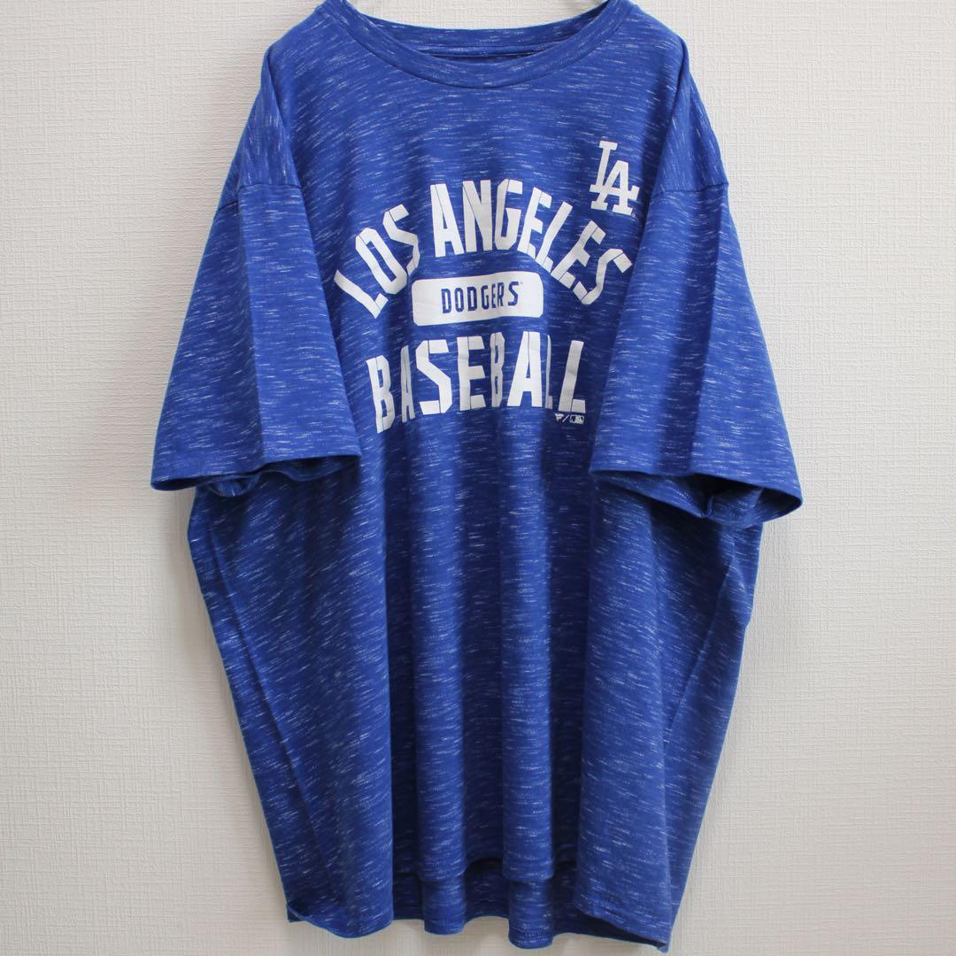 人気球団 Fanatics × LA.ドジャース 青 × 白 XXL古着Tシャツ