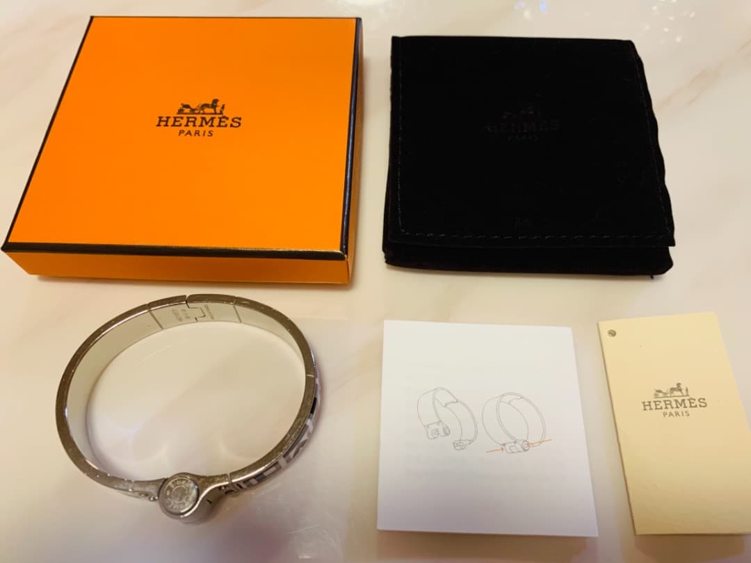 【HERMES】シルバー エルメスブレスレット シャルニエール 【HERMES】シルバー エルメスブレスレット シャルニエール