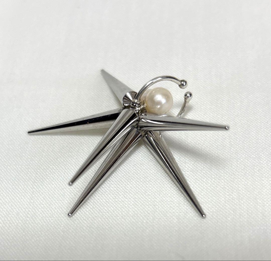 e.m. イヤーカフ スタッズ パール シルバー