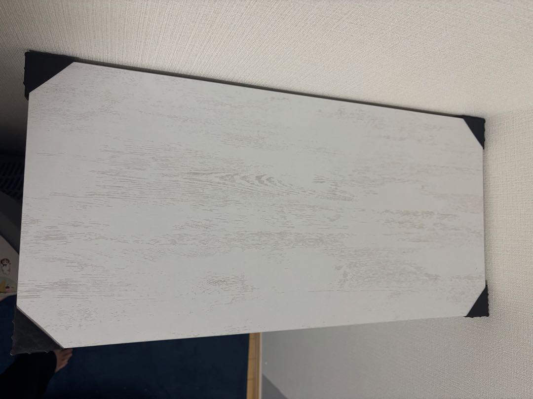ホワイト4段チェスト 木目調