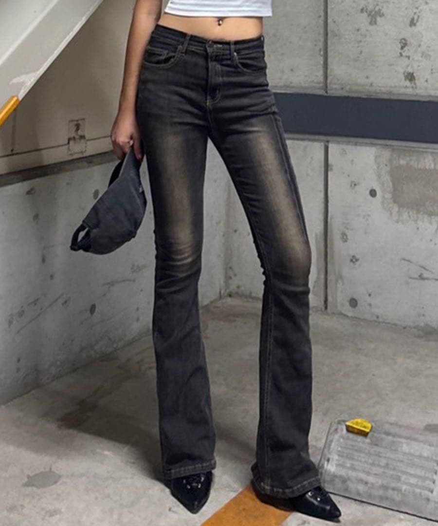 ACLENT ビンテージウォッシュフ ジーンズ ブラック23S ACLENT