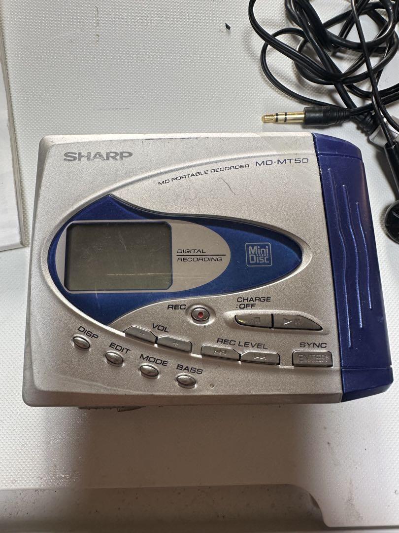 SHARP MDレコーダー MD-MT50 単三電池駆動 動作確認済 完動品 SHARP MD-MT50 ポータブルMDレコーダー - メルカリ