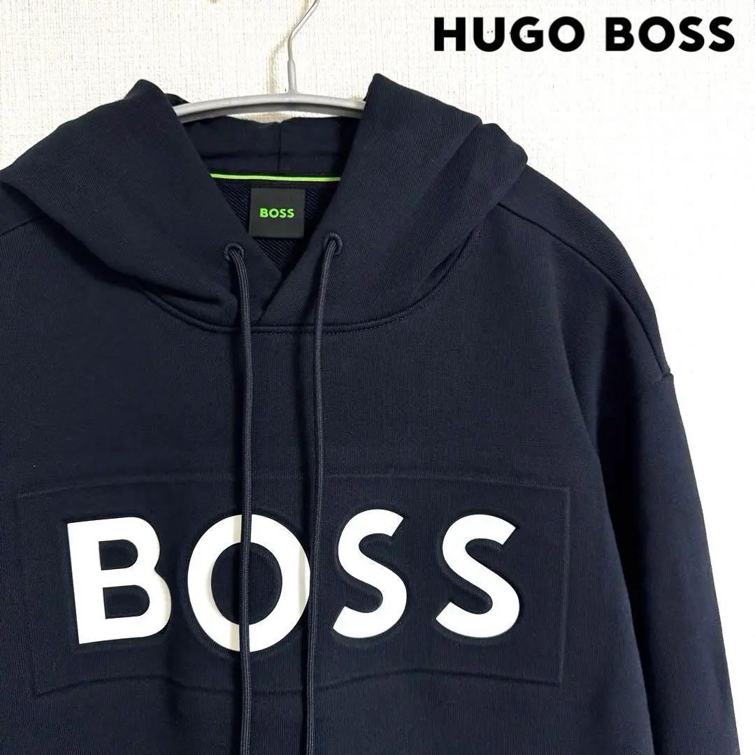 HUGO BOSS 【希少】XL 大谷翔平着用 立体ロゴ 黒 パーカ フーディ