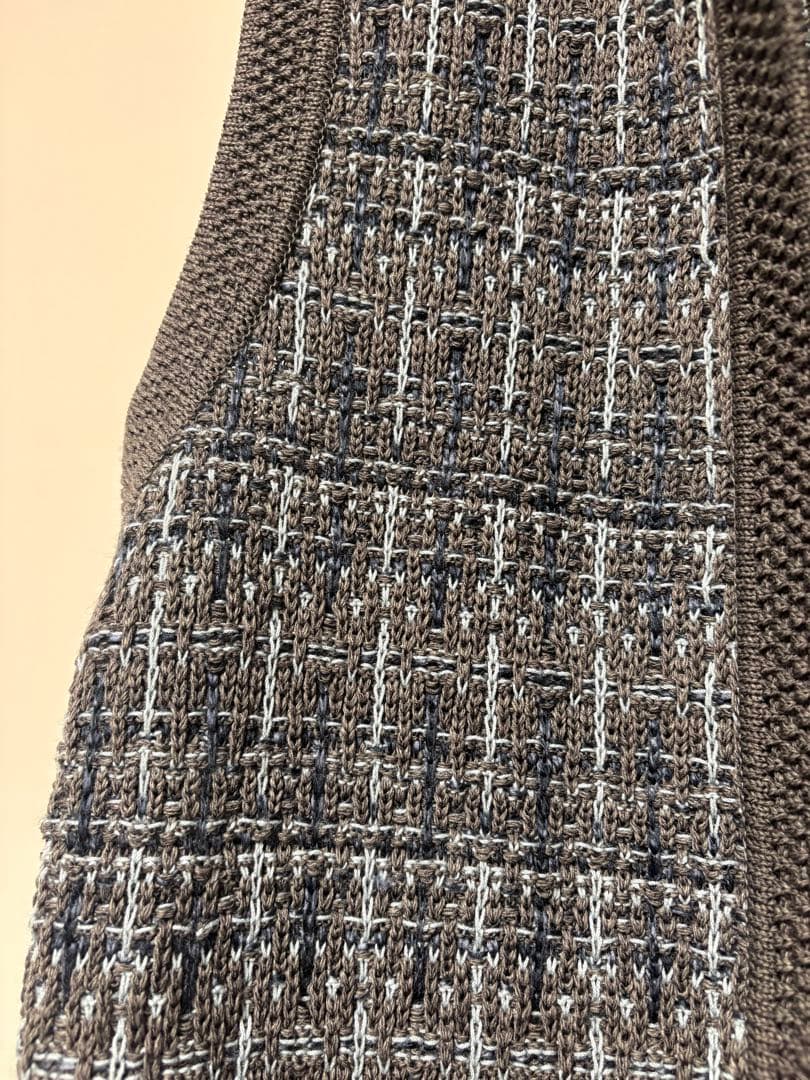 DES PRÉS チェック柄 ニットベスト