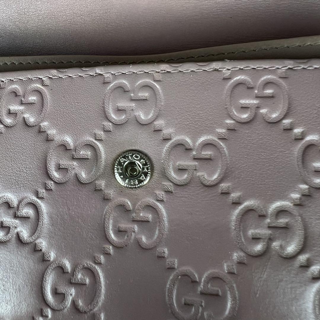 [GUCCI] 長財布 GGマーモント型押し ピンクベージュ