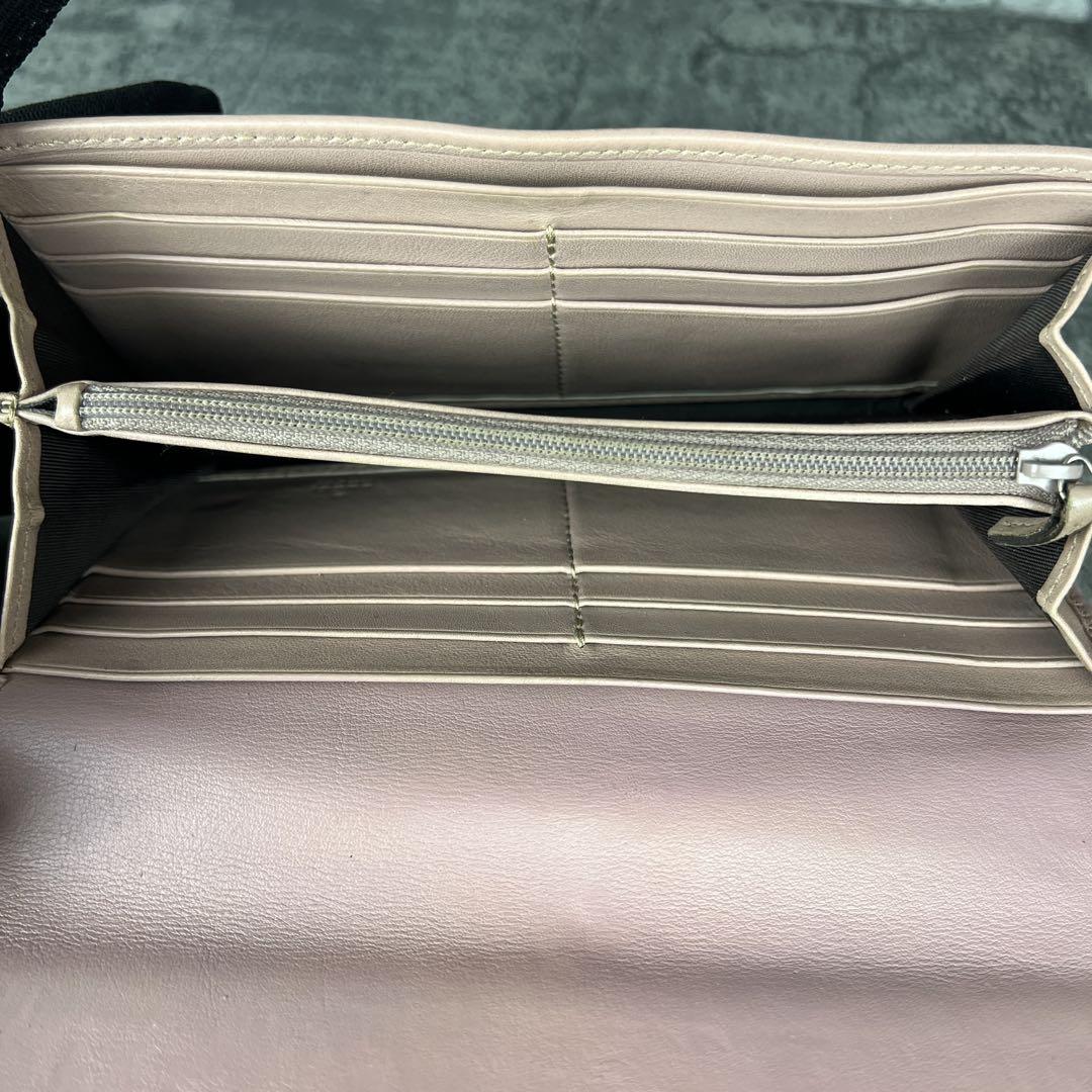 [GUCCI] 長財布 GGマーモント型押し ピンクベージュ