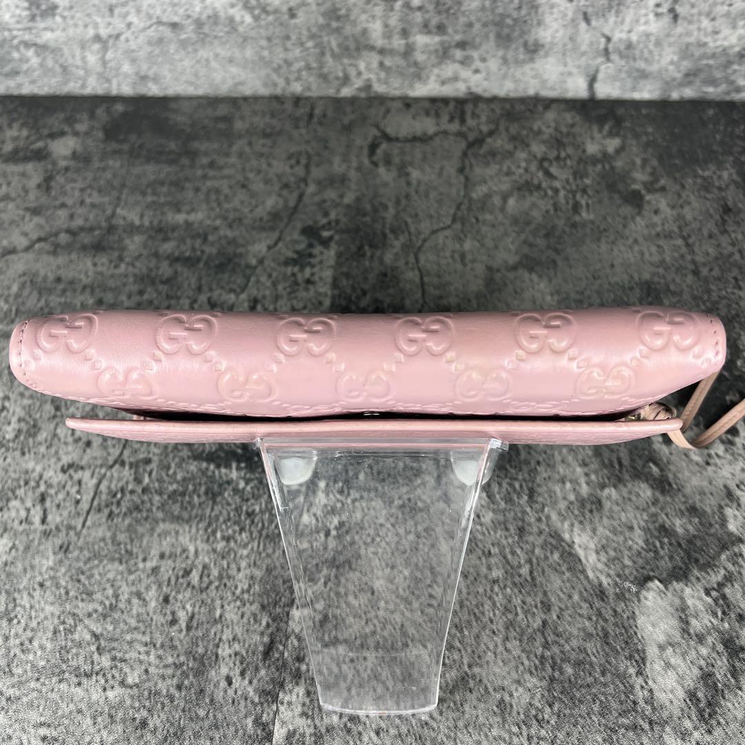 [GUCCI] 長財布 GGマーモント型押し ピンクベージュ