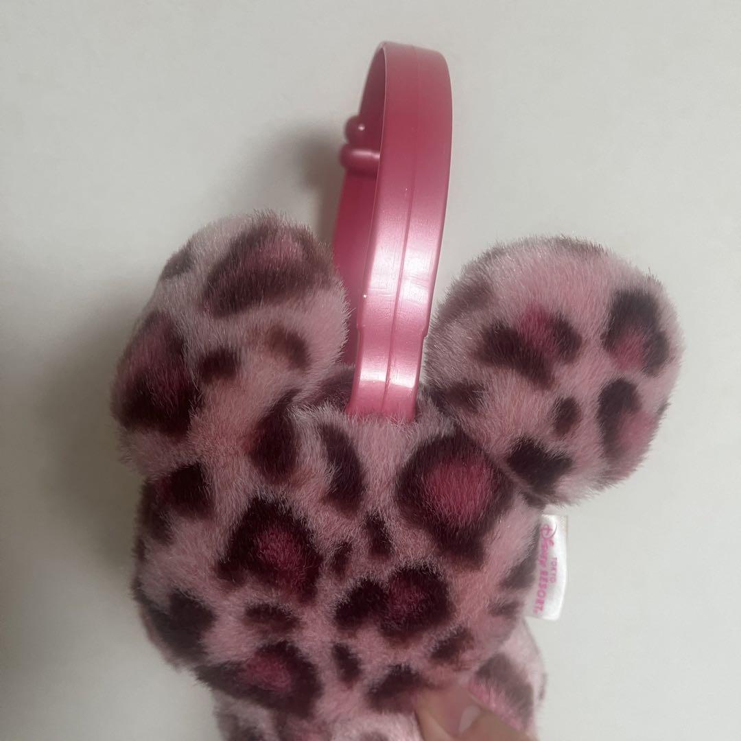 ディズニー ミニー ヒョウ柄 イヤーマフ ピンク 耳あて・イヤーマフ