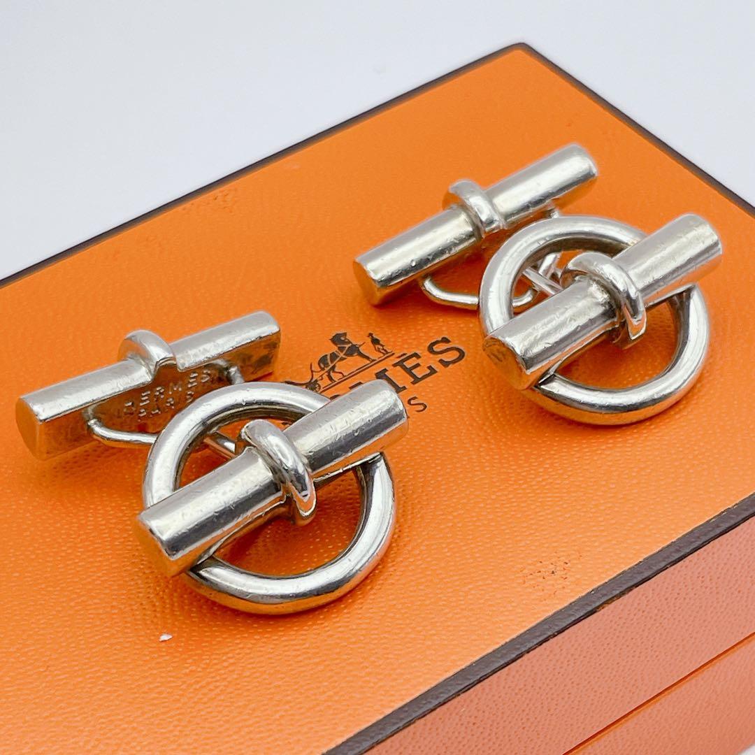 HERMES エルメス カフス シェーヌダンクル H カフリンクス オ カレ
