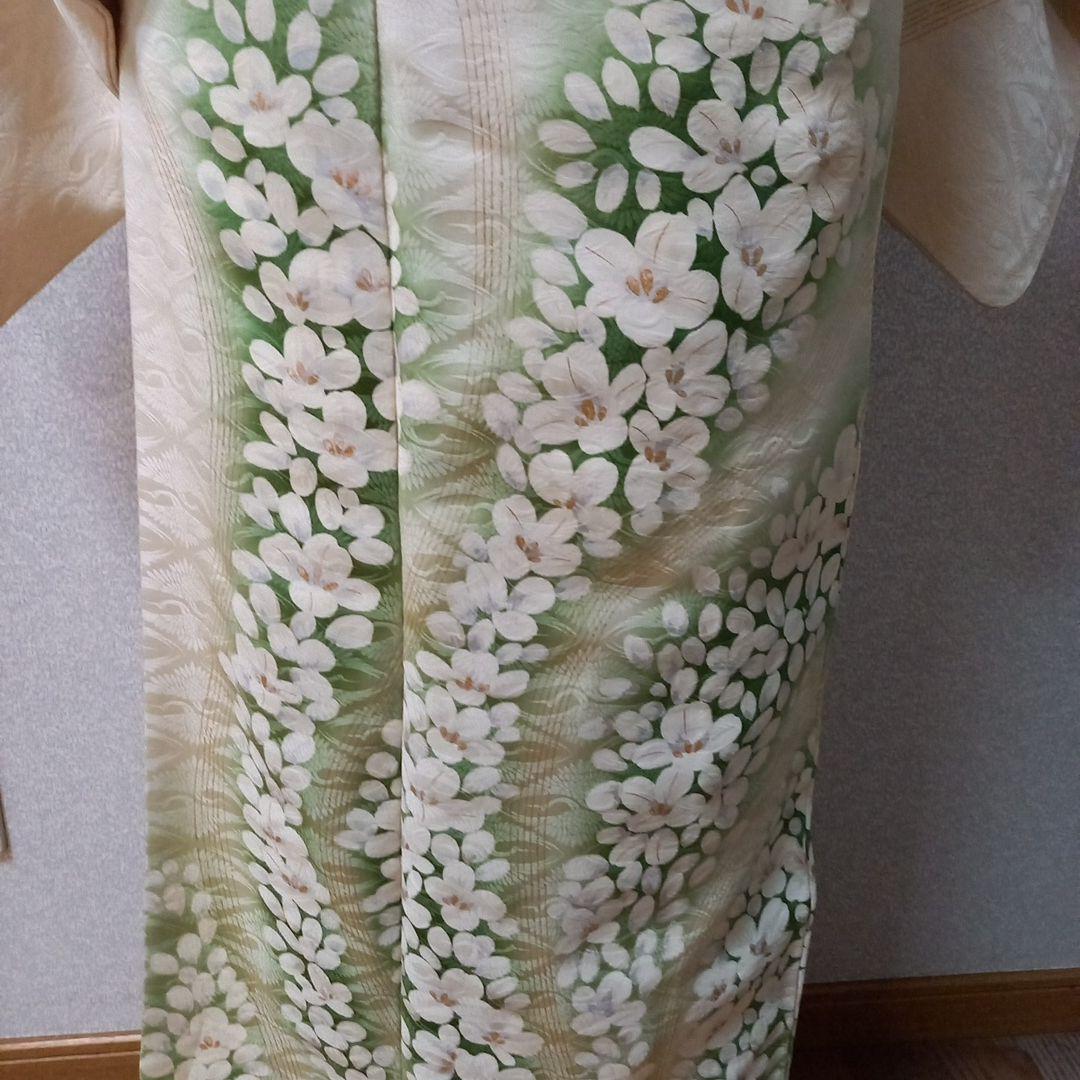 訪問着　金駒刺繍　金通し　道長取り　牡丹　梅　桔梗　桜　菊　着物　084w d 訪問着 金駒刺繍 金通し 道長取り 牡丹 梅 桔梗 桜 菊 着物 084w