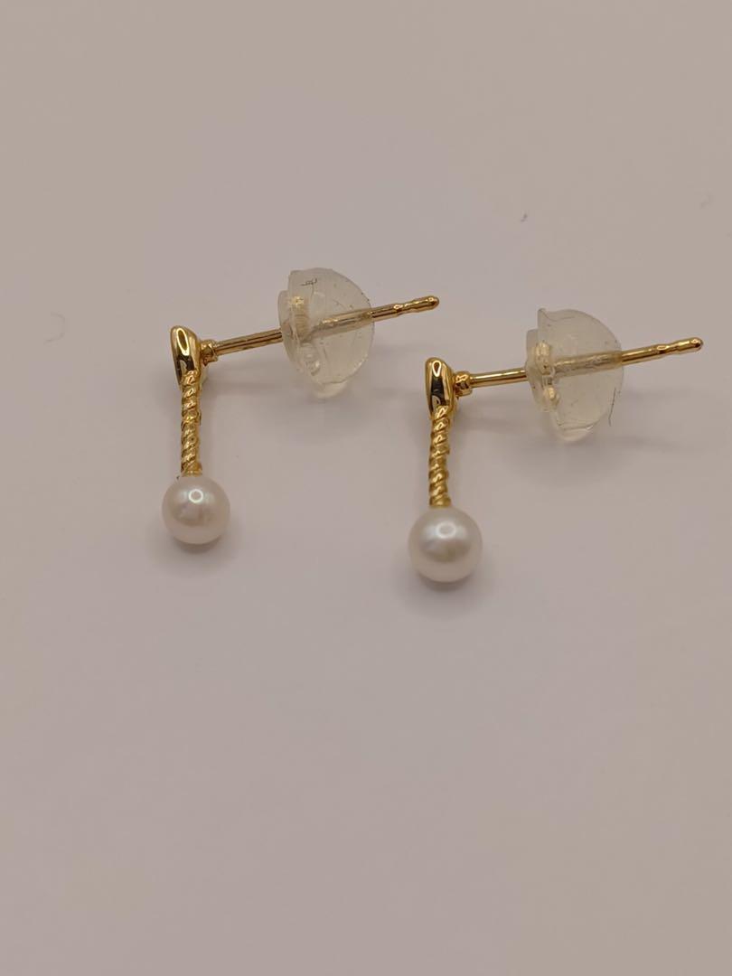 新品￼】ジュエリーピアス￼ K18 ダイヤ 真珠