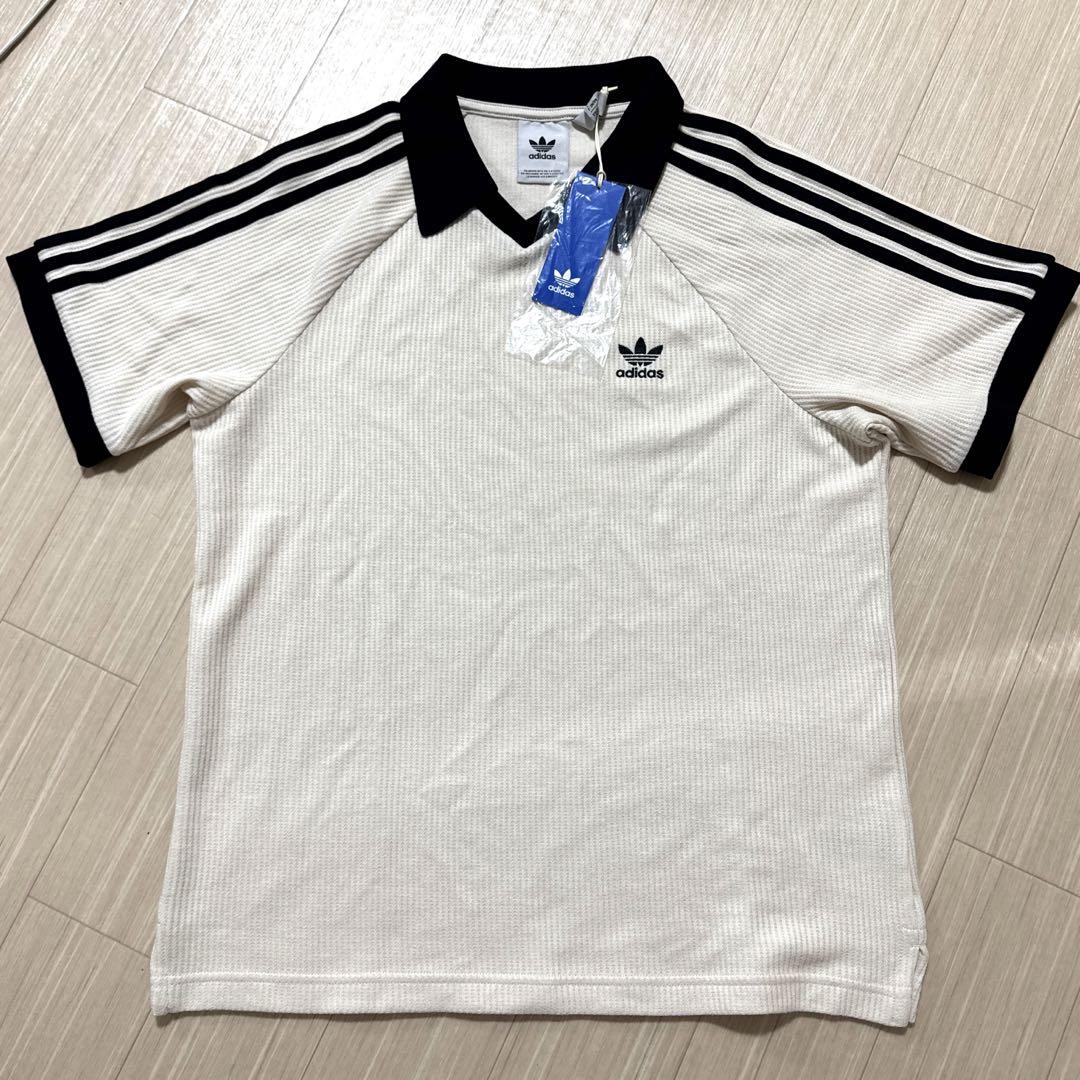 adidas WAFFLE SHORT SLEEVE POLO XXL ホワイト adidas WAFFLE SHORT SLEEVE POLO ワンダーホワイト（アディダス