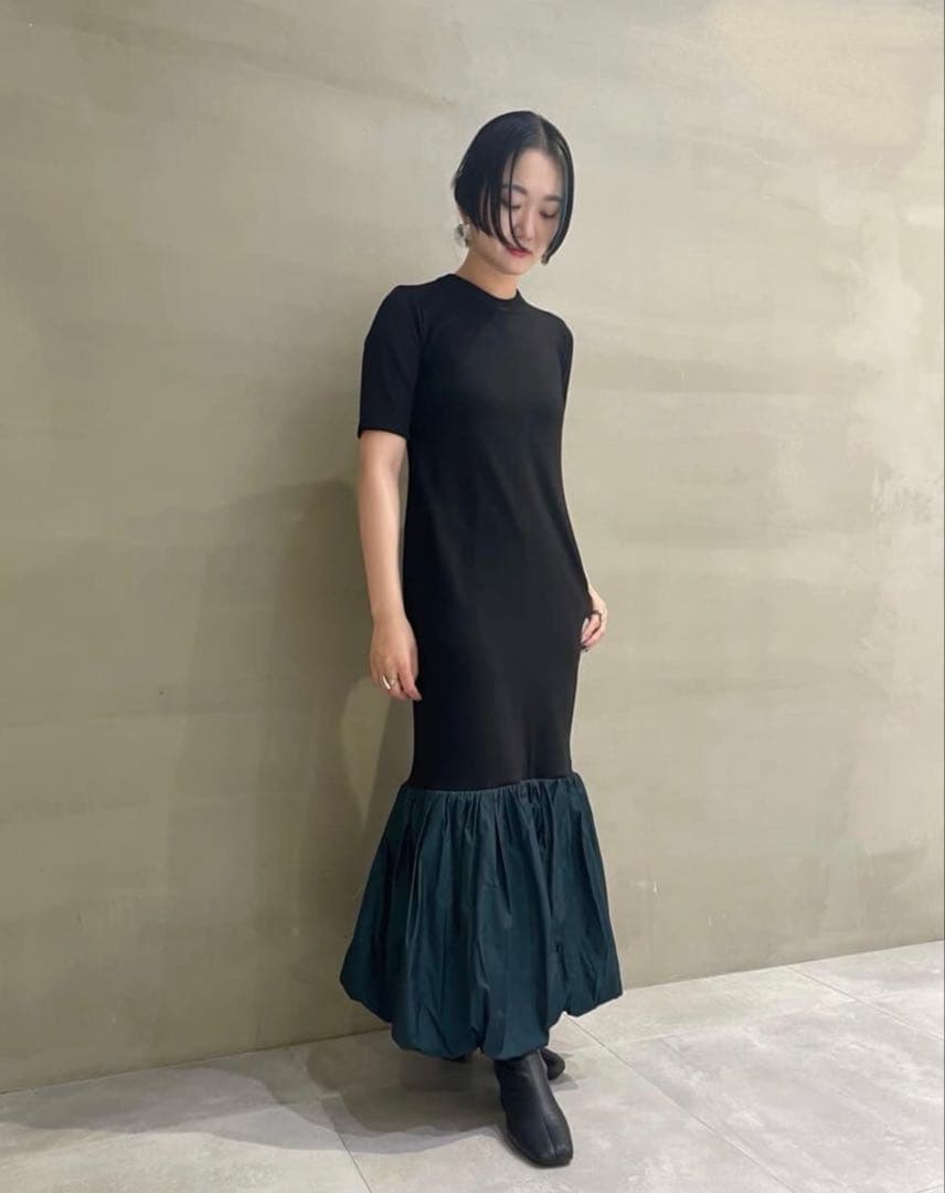 UN3D.ドッキングハーフスリーブワンピース青36 アンスリード バルーンワンピ UN3D.ドッキングハーフスリーブワンピース青36 アンスリード バルーンワンピ