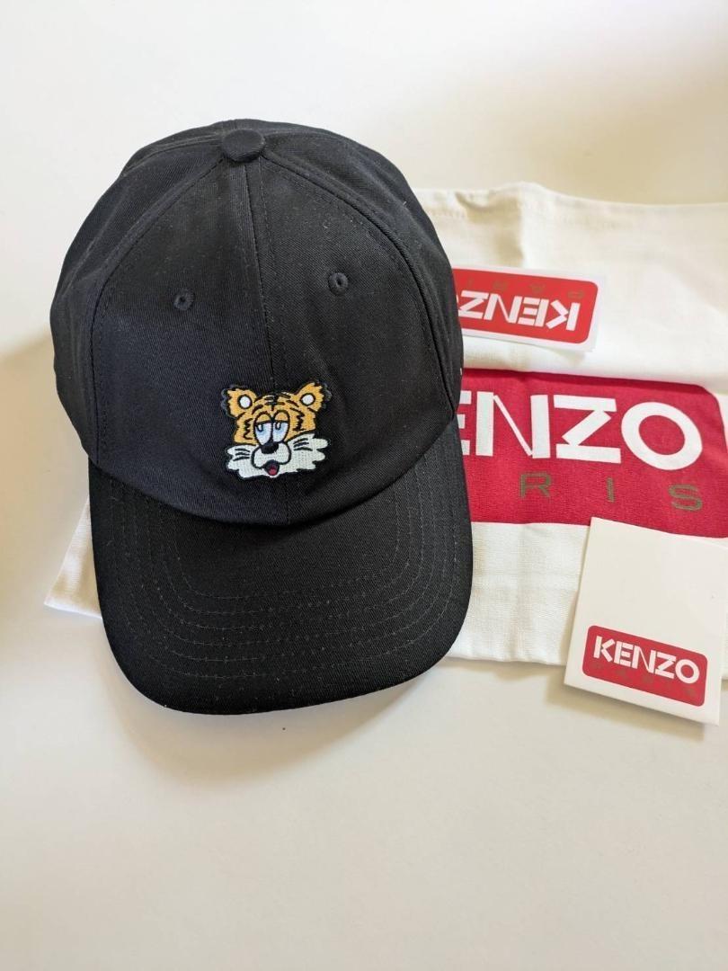 KENZO ブラックキャップ アイコン刺繍付き 大人気 新品☆KENZO タイガー刺繍 ブラックキャップ - メルカリ