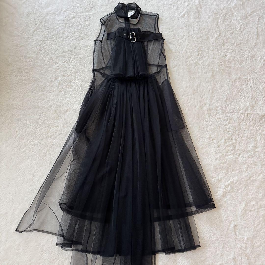 noir kei ninomiya ナイロンチュールワンピース [3N-O011-051